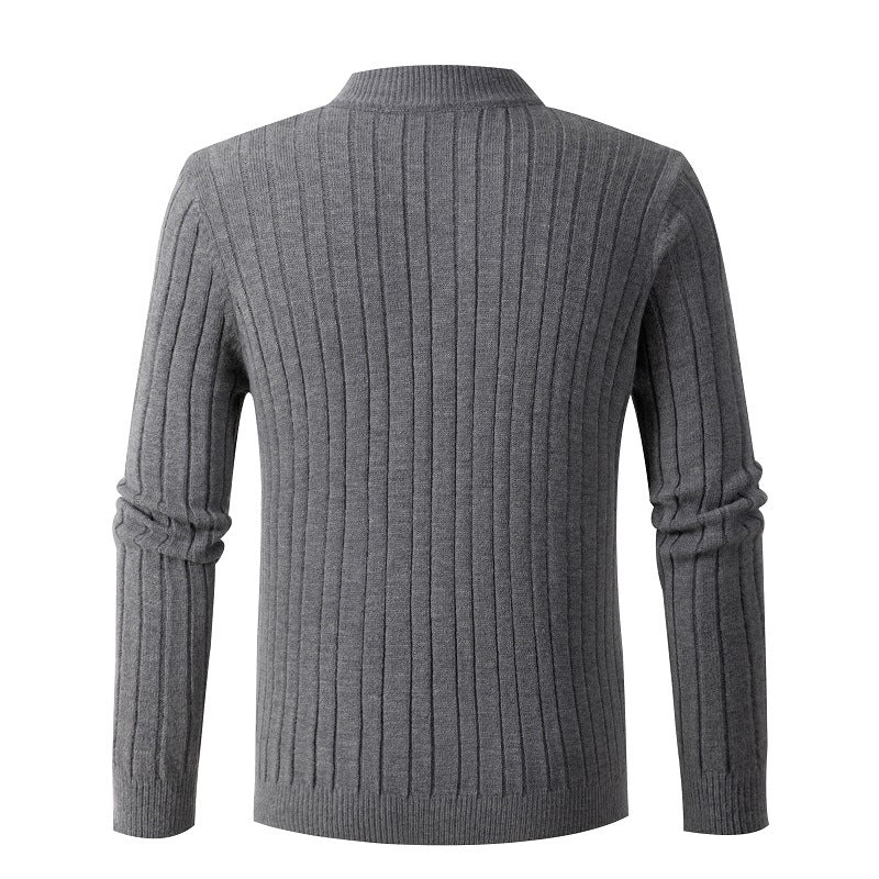 Pull-over en maille fine pour hommes avec col montant Chic und Stil