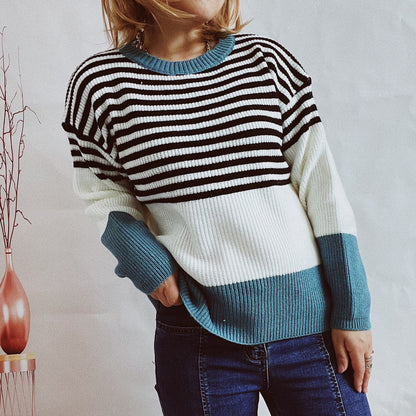 Pull en maille rayé tendance pour femmes avec des accents modernes et une coupe confortable Chic und Stil