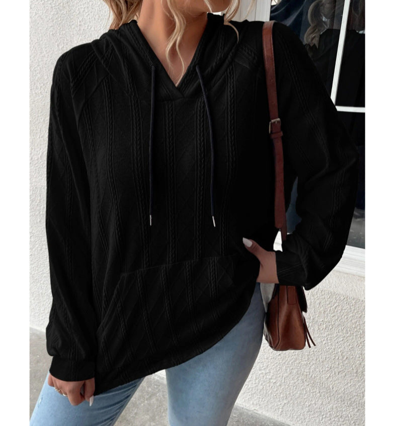 Pull à capuche texturé confortable pour femmes Chic und Stil