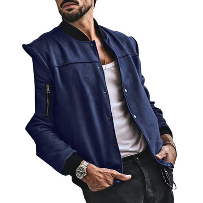 Veste bomber moderne pour homme en simili daim de haute qualité Chic und Stil