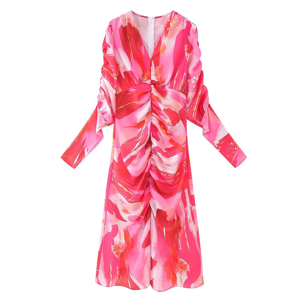Robe portefeuille pour femmes avec des manches volumineuses et un design élégant Chic und Stil