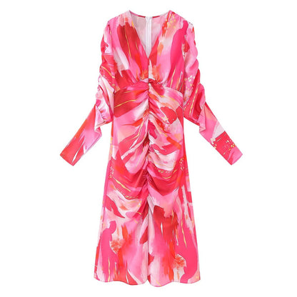 Robe portefeuille pour femmes avec des manches volumineuses et un design élégant Chic und Stil