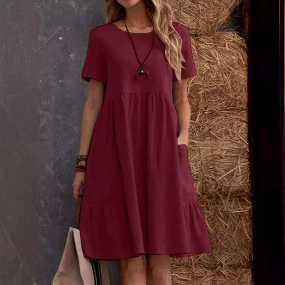 Robe d'été décontractée pour femmes avec poches et volants Chic und Stil