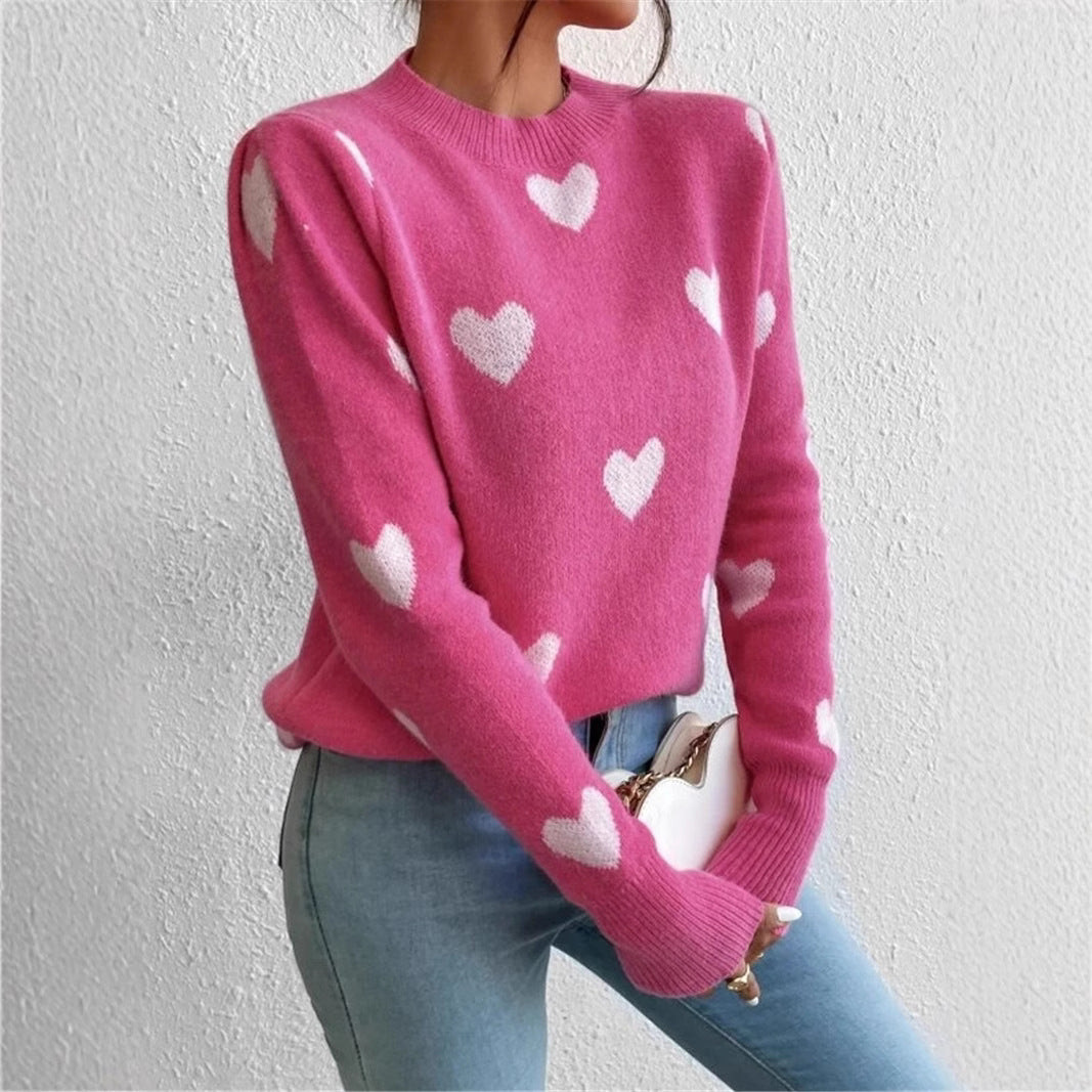 Dames pull confortable avec motif cœur Chic und Stil