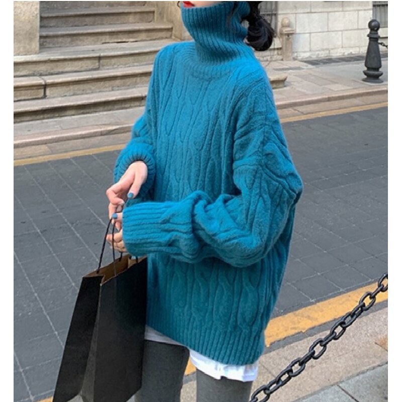 Pull en tricot pour dames avec col montant Chic und Stil