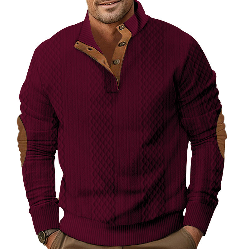 Pull en tricot tendance pour hommes avec une structure unique et col Chic und Stil