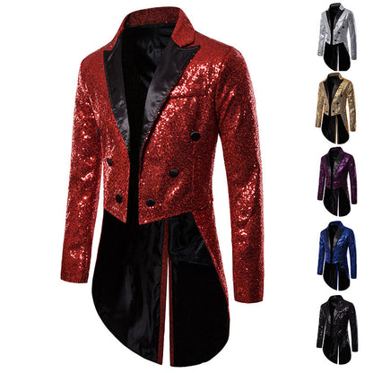 Blazer en sequins pour hommes au design élégant avec découpe asymétrique Chic und Stil