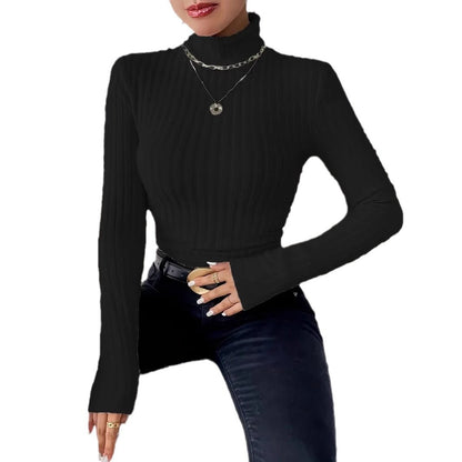 Dames Élégant et confortable haut à col montant Chic und Stil