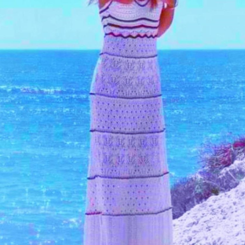 Robe maxi en crochet pour dames avec coupe fluide et détails raffinés Chic und Stil