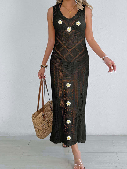 Dames Bohémien Croche Maxi Couvrant Robe Chic und Stil
