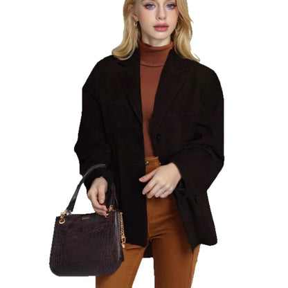 Dames Blazer en Suède avec coupe décontractée Chic und Stil