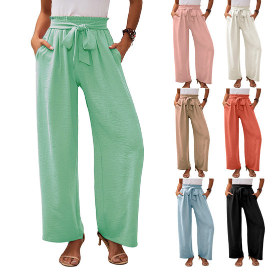 Wide palazzo pants for women with high waist and chic and stylish waistband