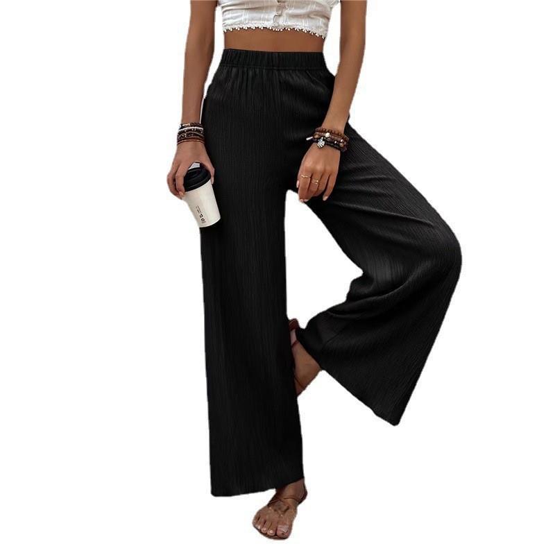 Wide pleated pants for women with elastic waist and elegant drape Chic and Style