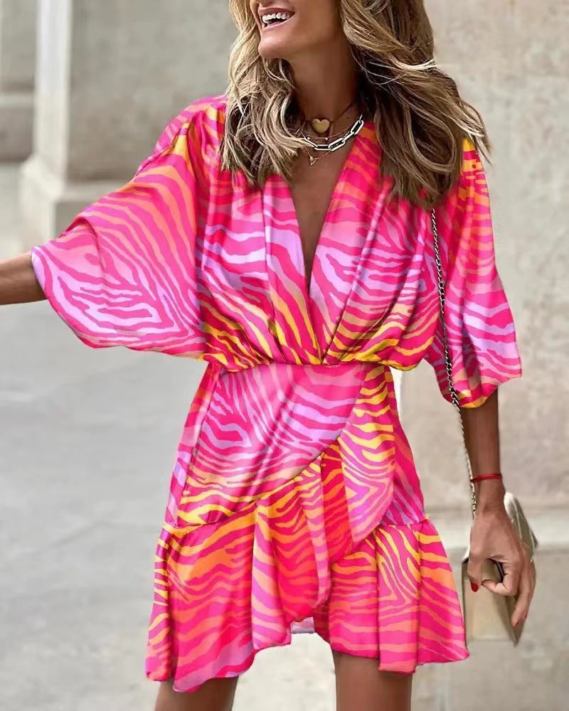 Dames Robe courte minimaliste à manches courtes Chic und Stil