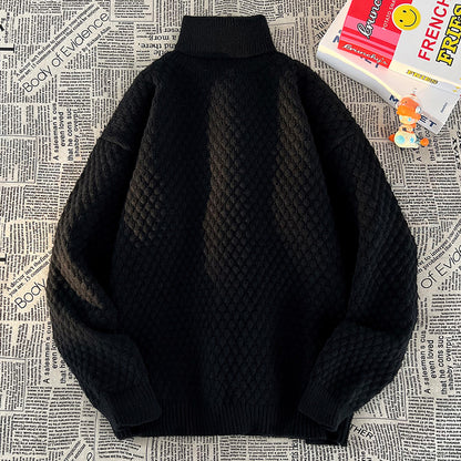 Pull femme en grosse maille avec col montant Chic und Stil