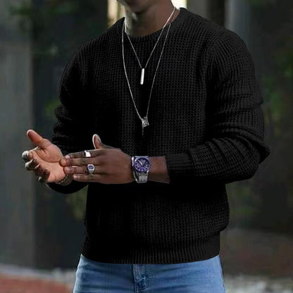 Structured knit pullover for men in soft material Chic and Style