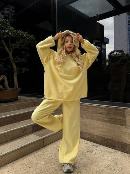 Dames casual oversized hoodie et pantalon de jogging large ensemble Chic und Stil