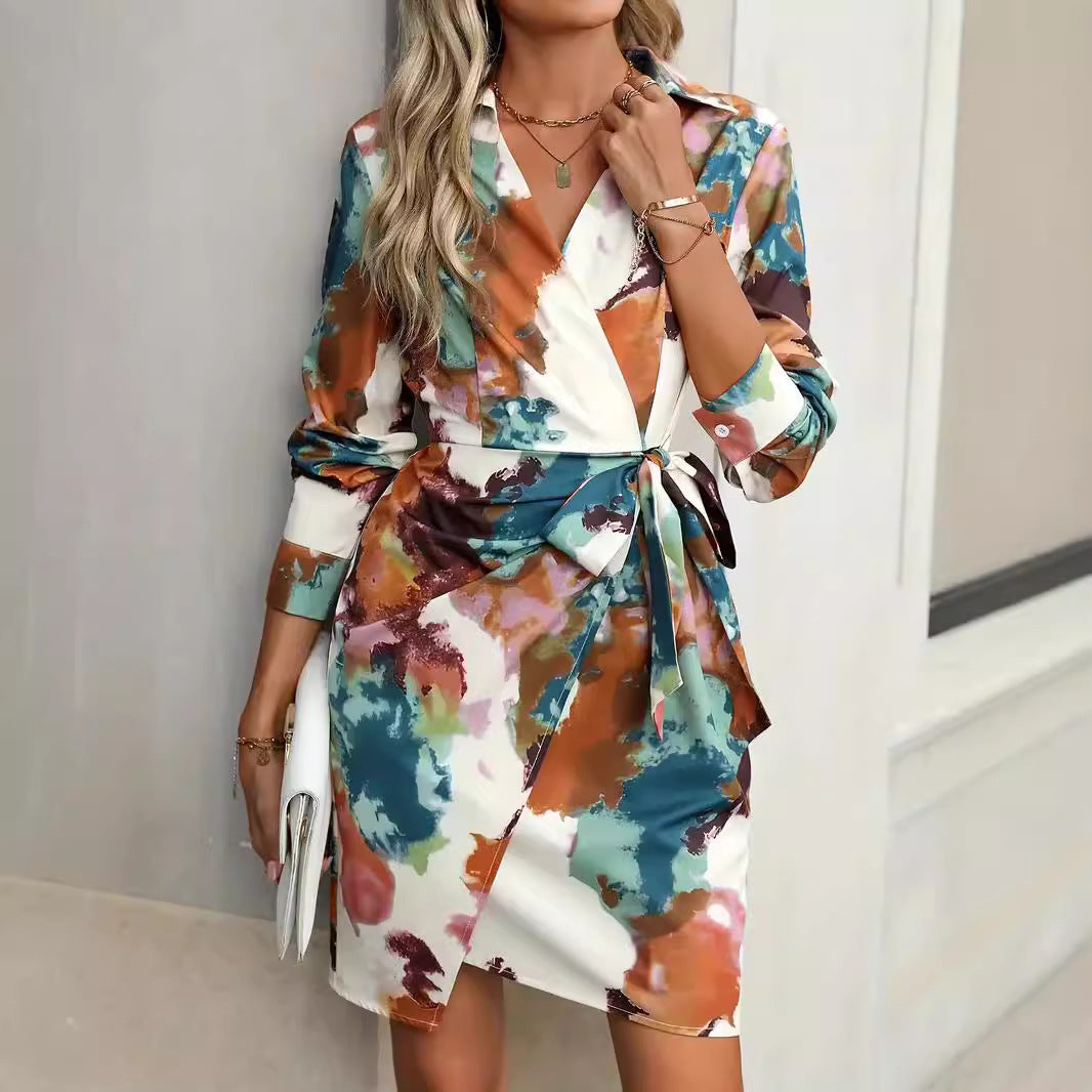 Robe portefeuille pour femmes avec dégradé de couleur élégant Chic und Stil