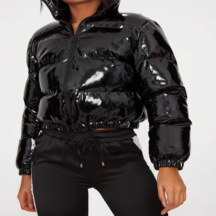 Dames Doudoune courte brillante Chic und Stil