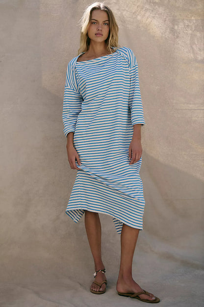 Robe de plage pour femmes avec manches longues et design rayé Chic und Stil