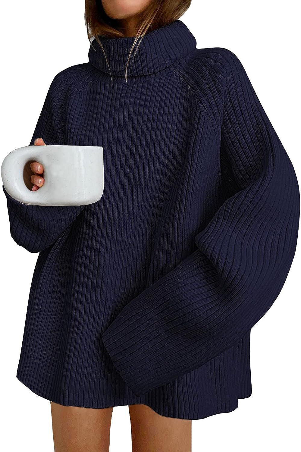 Dames pull ample avec col montant Chic und Stil