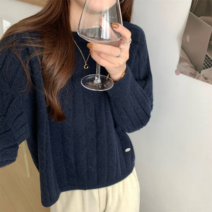 Pull en tricot décontracté pour femmes avec motif gaufré et coupe ample Chic und Stil