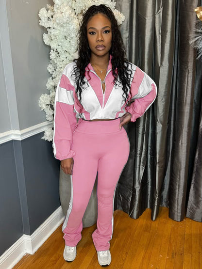 Dames Ensemble sportif deux pièces avec veste cropped et leggings ajustés Chic und Stil