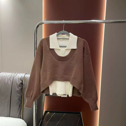 Pull court pour femmes avec des manches larges et un design structuré Chic und Stil