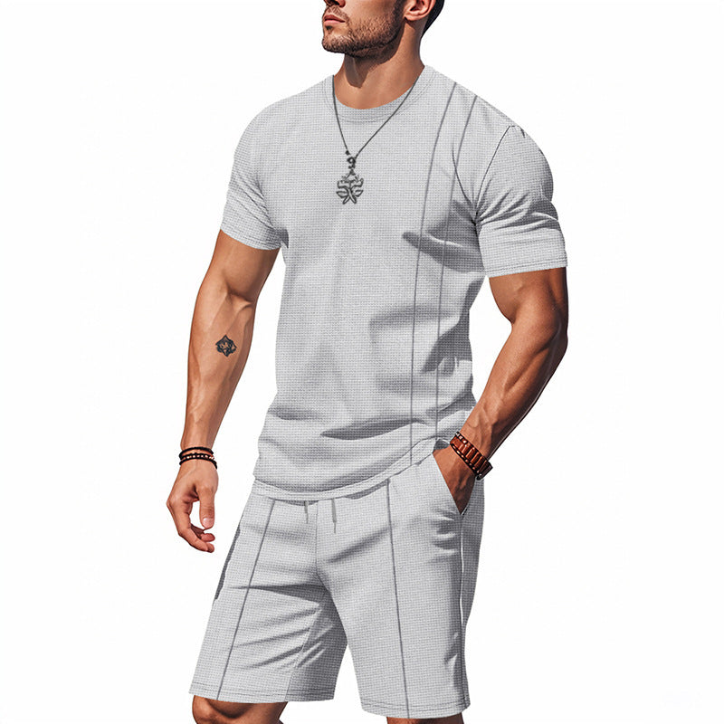 Ensemble pour hommes à manches courtes et shorts en matériau respirant Chic und Stil