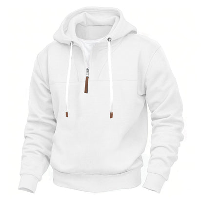 Hommes pull à capuche tendance avec col montant et fermeture éclair Chic und Stil