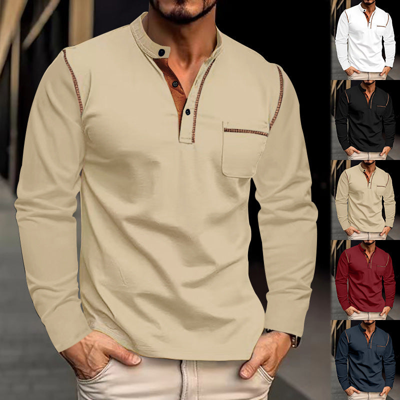 Chemise Henley à manches longues pour hommes avec col moderne et poche poitrine pratique Chic und Stil