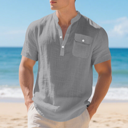Chemise à manches courtes à la mode pour hommes avec boutonnière et poche poitrine Chic und Stil