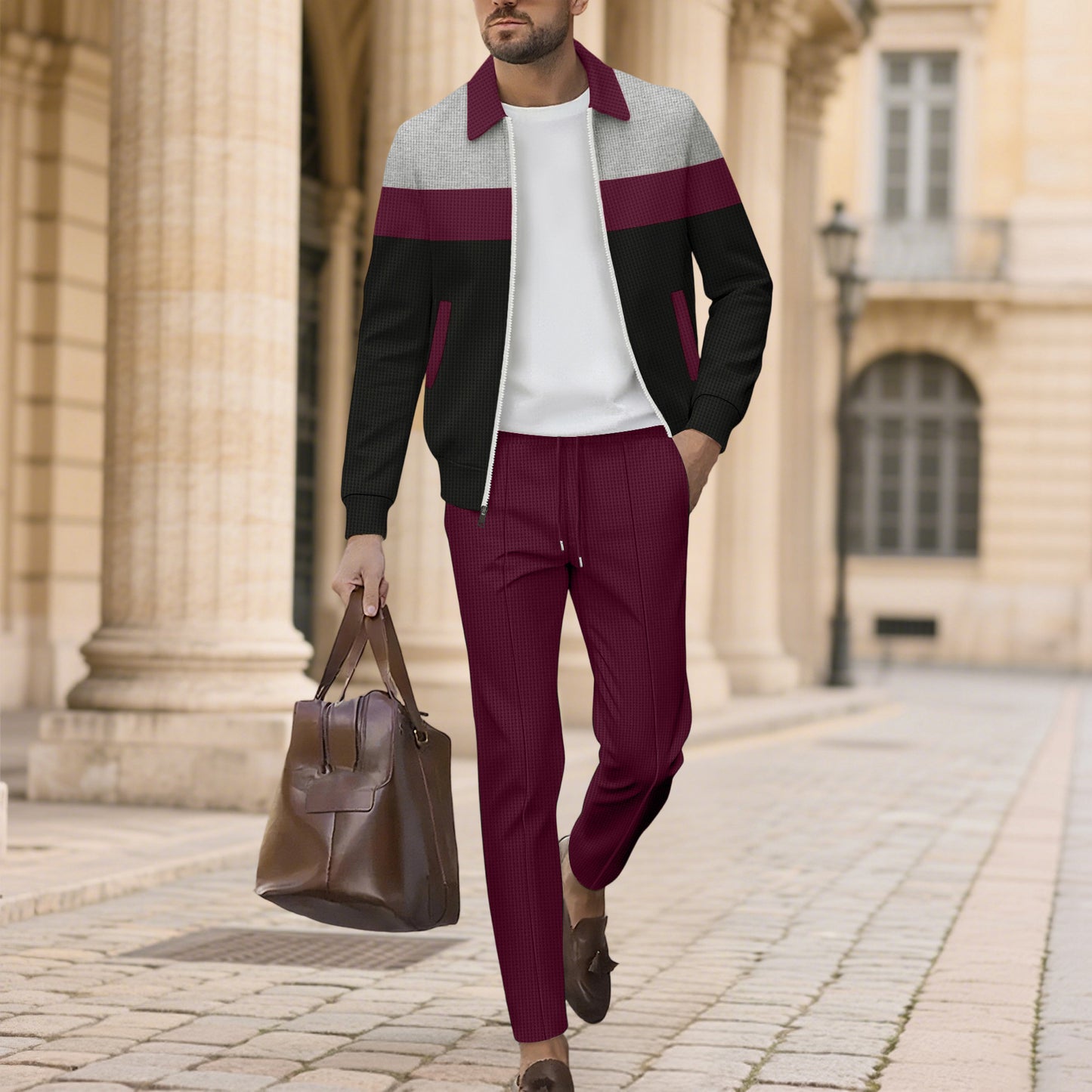 Sport leisure suit for men with a stylish zip-up jacket and comfortable pants Chic und Stil