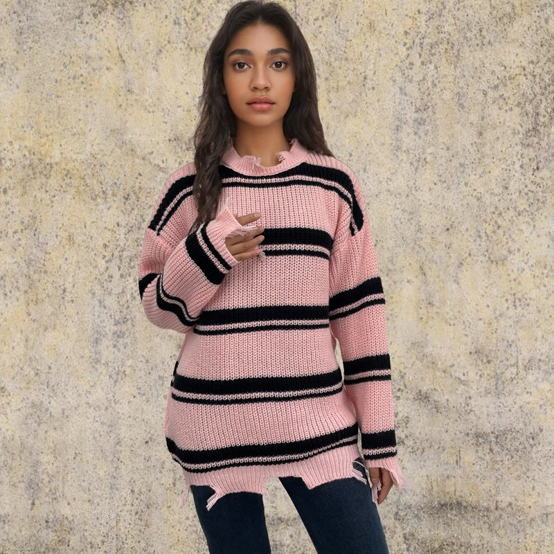Dames pull rayé Chic und Stil
