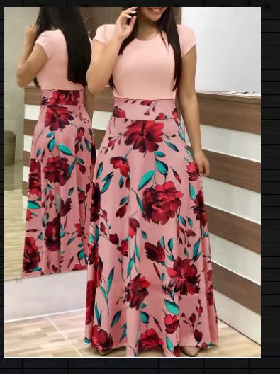 Robe maxi florale pour femmes avec haut cintré Chic und Stil