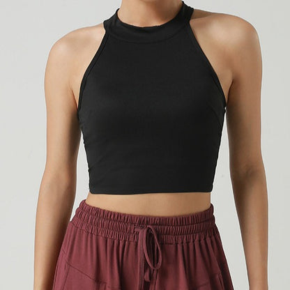 Ladies Sportif Crop-top with high collar and breathable properties Chic and Style