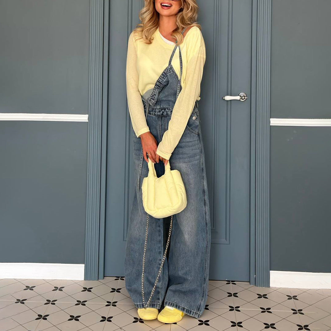 Dames Casual Denim Salopettes Chic und Stil