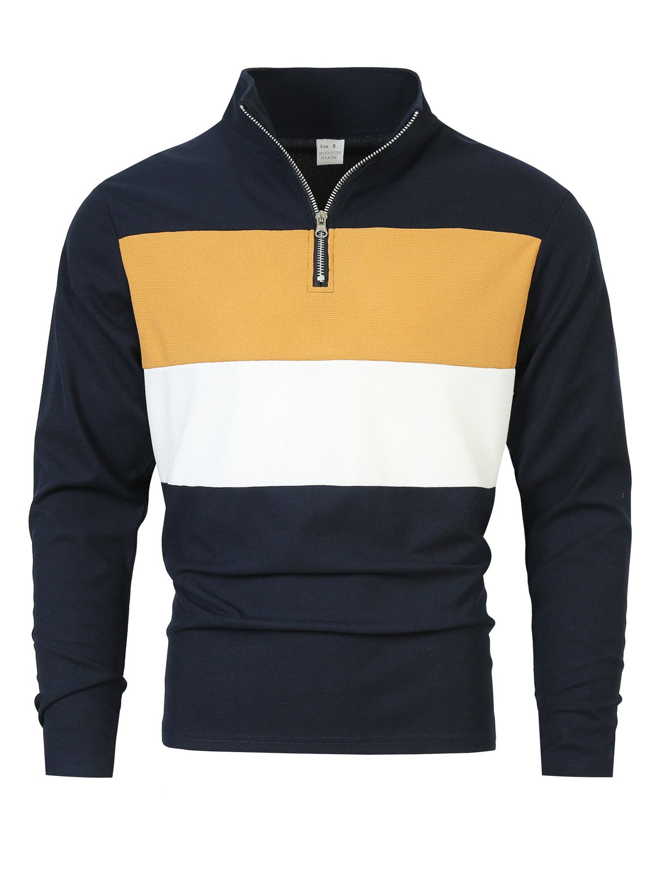 Pull-over zippé pour hommes avec une coupe de couleur tendance et un style confortable Chic und Stil