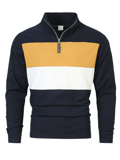 Pull-over zippé pour hommes avec une coupe de couleur tendance et un style confortable Chic und Stil
