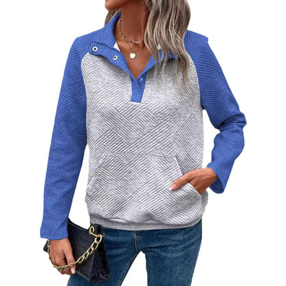 Pull femme à col montant tendance avec surface texturée Chic und Stil