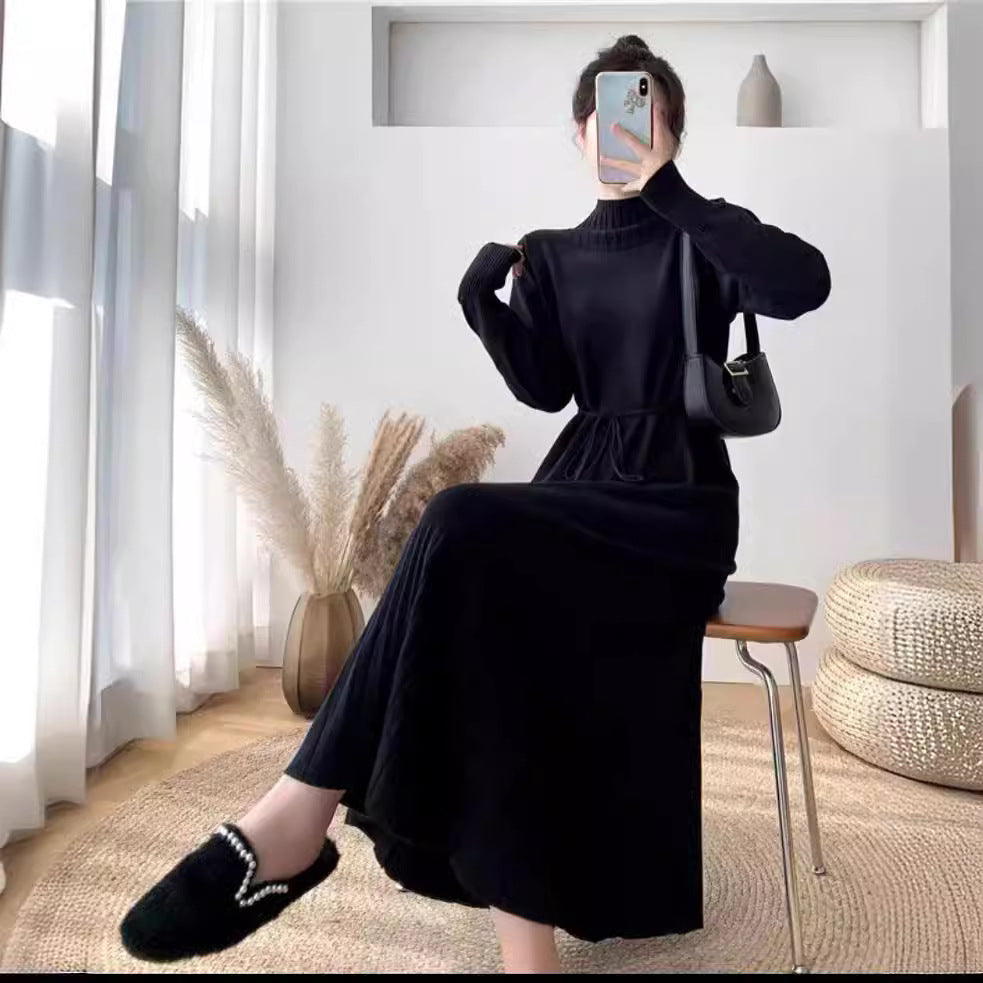 Robe en tricot pour femmes avec structure côtelée et ceinture à la taille Chic und Stil