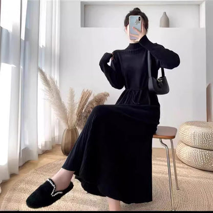 Robe en tricot pour femmes avec structure côtelée et ceinture à la taille Chic und Stil