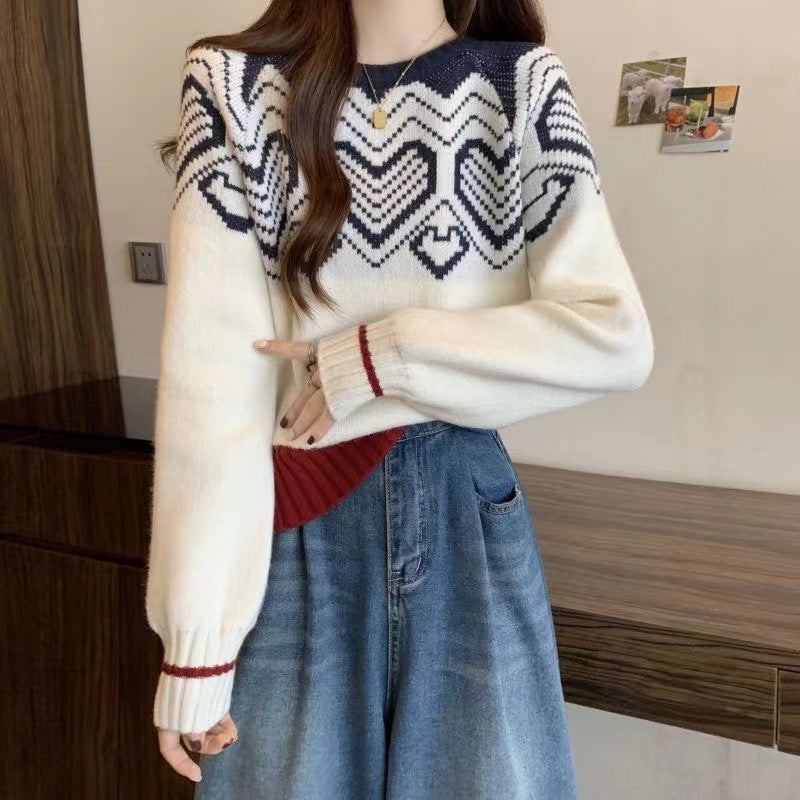 Pull en tricot confortable pour femmes avec motif graphique Chic und Stil