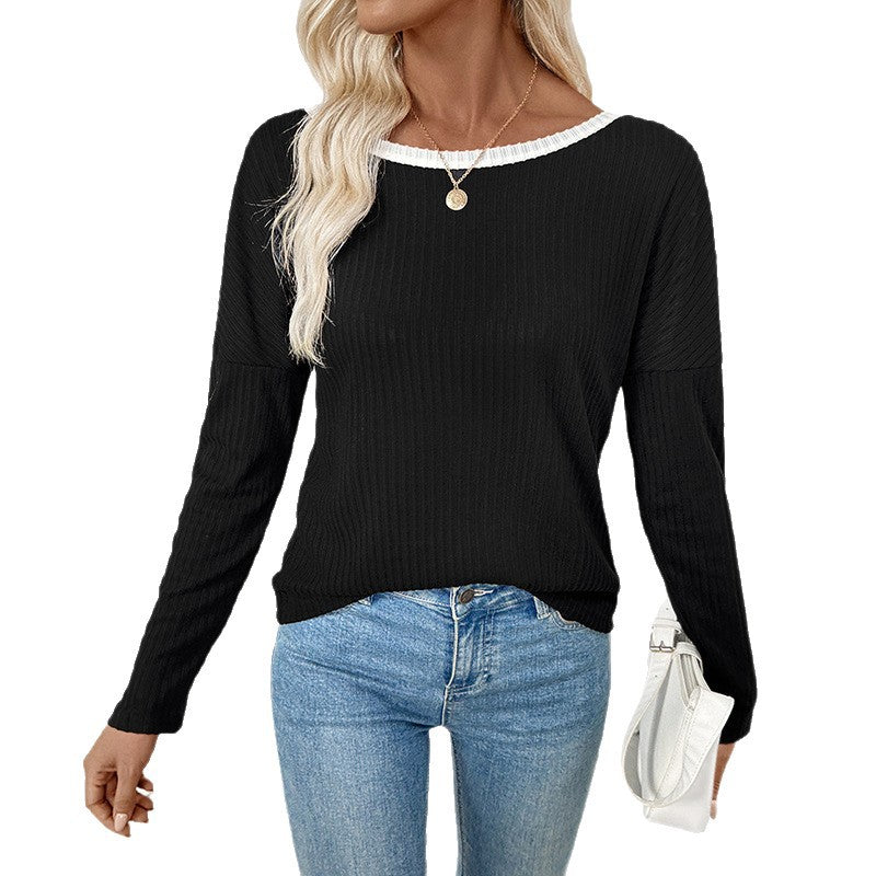 Chemise à manches longues pour femmes avec décolleté en V profond et décoration en nœud Chic und Stil