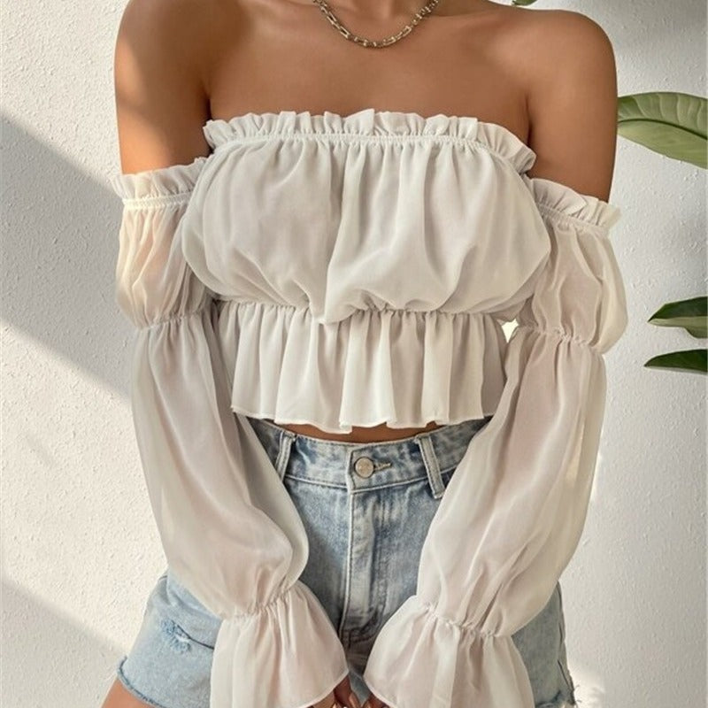 Dames blouse off-shoulder avec des manches amples Chic und Stil