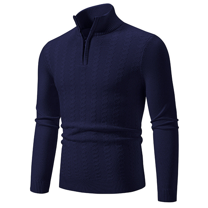 Pull en tricot élégant pour homme avec fermeture éclair haute Chic und Stil