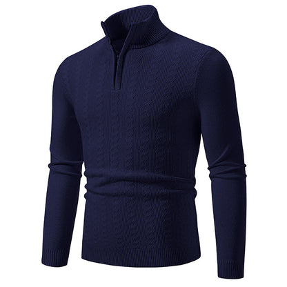Pull en tricot élégant pour homme avec fermeture éclair haute Chic und Stil