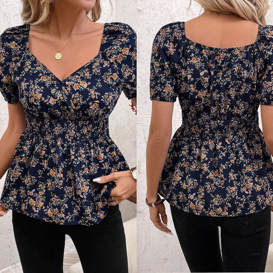 Chemisier pour femmes avec des manches bouffantes et un motif floral Chic und Stil