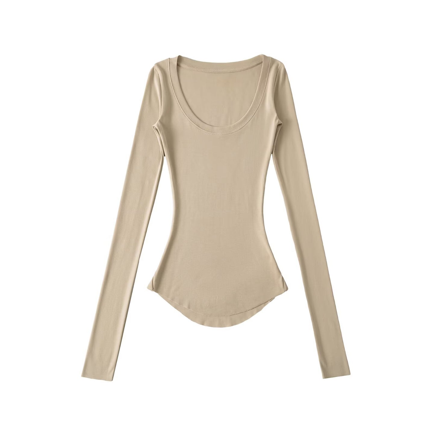 Chemisier à manches longues pour femmes avec un col rond élégant et une coupe cintrée Chic und Stil