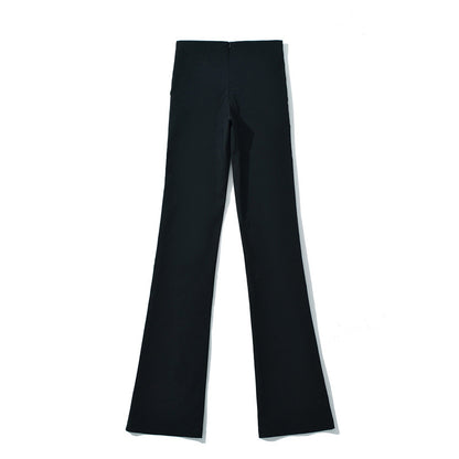 Ladies Elegant High-Waisted Pants with Decorative Belt Chic and Style
